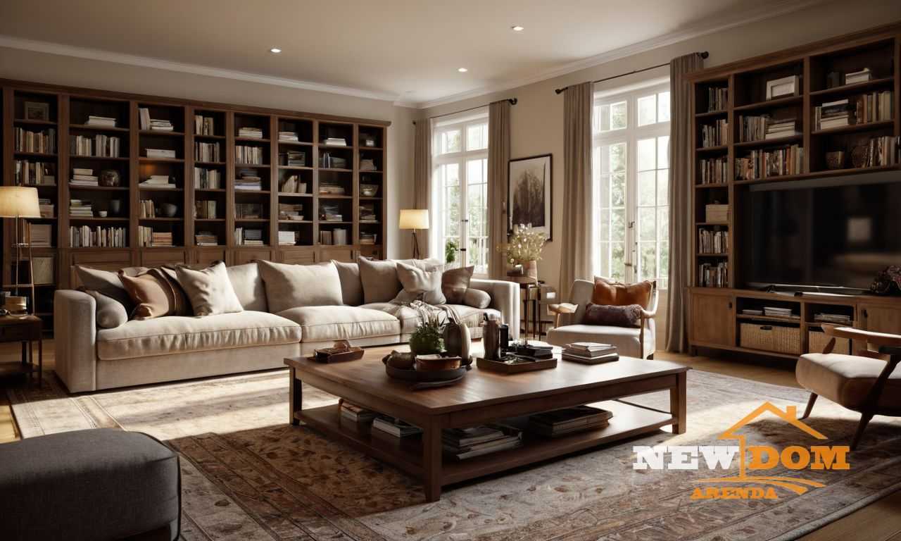 Интеграция стеллажей с другими предметами мебели